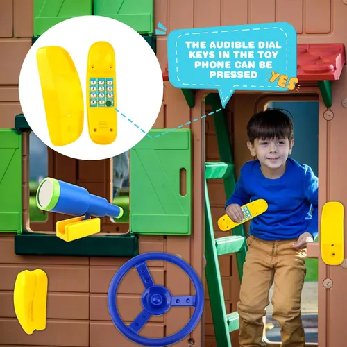 Vista 6 de Accesorios para el patio de recreo, Swingset, volante, telescopio de plástico, teléfono Swingset, juguete para niños, patio al aire libre, patio