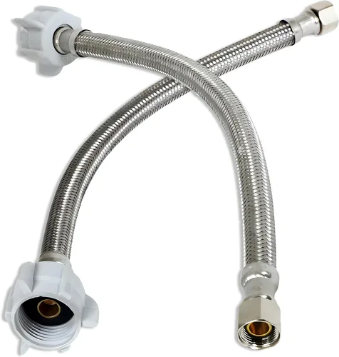 Vista 8 de Conector de inodoro - Manguera de inodoro trenzada de acero inoxidable con rosca de compresión hembra de 3/8 x rosca hembra de 7/8 - Línea