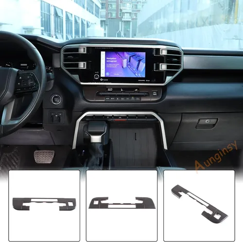 Vista 6 de Cubierta de moldura de control climático del aire del automóvil para Toyota Tundra/Sequoia 2022-2024, centro de control AC, botón de control