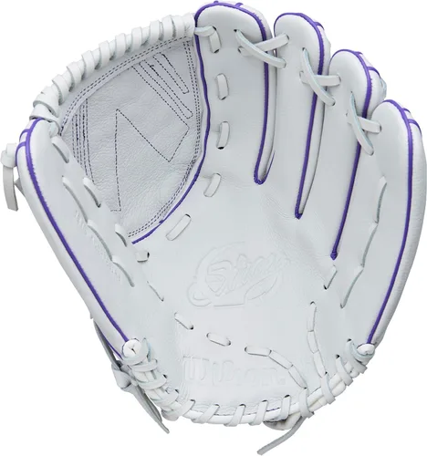 Vista 3 de Wilson Guantes de sóftbol A500 Siren Fastpitch 2026 Blanco/Púrpura/Espuma de mar
