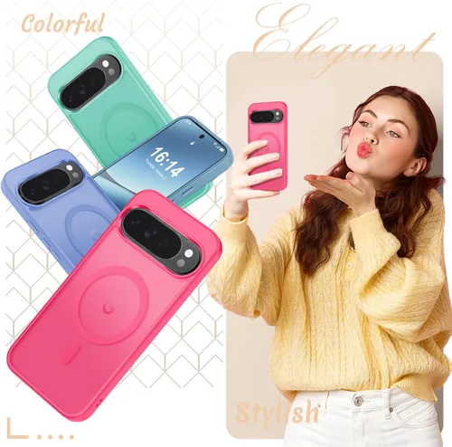 Vista 1721 de Funda para Google Pixel 10 Pro XL, cubierta magnética mate, color negro Fit for MagSafe, Screen Protector included, Shockproof Military Grade