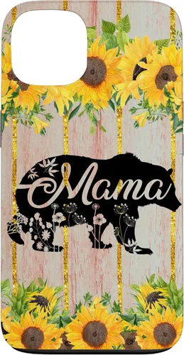 Vista 7 de Mama Bear Rustic Woodgrain Sunflower Farmhouse Country Mama Case for iPhone 17