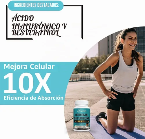 Vista 5 de Zeylamum Cápsulas blandas de glutatión liposomal de 2400 MG, absorción máxima, forma activa reducida de L-glutatión (GSH), con ácido hialurónico