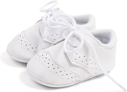 Vista 3 de Zapatos para bebés y niñas con suela suave, mocasines Oxford para recién nacidos, antideslizantes, zapatos de vestir para uniforme de boda