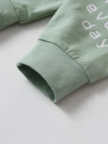 Vista 69 de Conjunto de 3 piezas de ropa de bebé recién nacido con estampado de manga larga + pantalones + sombrero