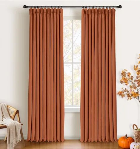 Vista 31 de CAPALOCA Cortinas extra de 60 pulgadas de ancho 100% opacas de 96 pulgadas Desnudo Natural
