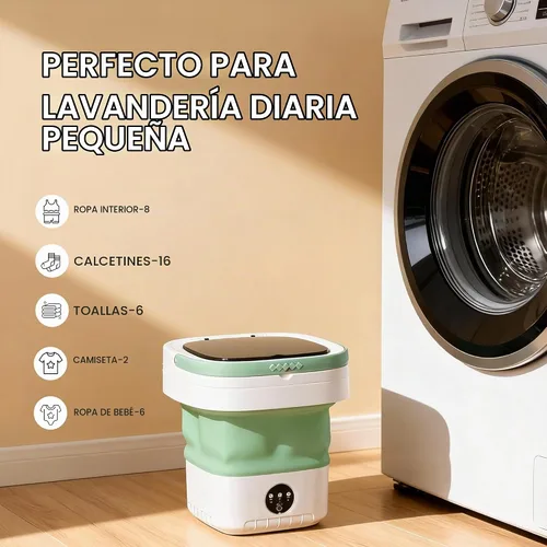 Vista 8 de Lavadora plegable portátil, mini lavadora de gran capacidad de 16 litros para ropa de bebé, ropa interior y lavandería de viaje, lavadora
