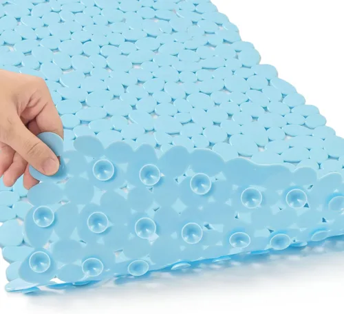 Vista 15 de SONGZIMING Tapete de Bañera Antideslizante de Guijarros para Baño y Ducha con Orificios de Drenaje, Tapete con Ventosas para Bañera