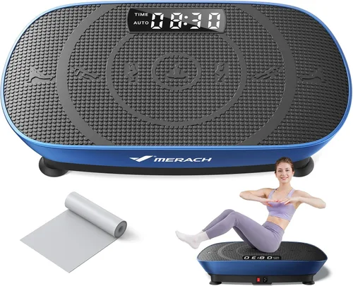Vista 9 de MERACH Vibration Plate Exercise Machine, Whole Body Workout Equipment for Women, Bluetooth and Silicone Pedal, Vibration Plate with Auto Mode