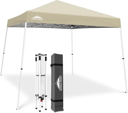 Vista 27 de Eagle Peak - Pérgola plegable (10.0 x 10.0 pies), patas inclinadas, de tela, para exteriores, fácil de montar, Negro