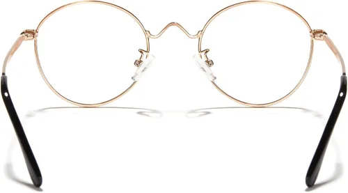 Vista 3 de Cyxus Blue Light Glasses for Men and Women, Retro Round Metal Frame 8702 10-dorado-8702T06-US