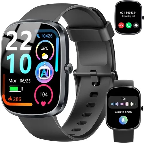 Vista 9 de Reloj inteligente para hombres y mujeres (respuesta/hacer llamadas), reloj inteligente con pantalla HD de 1.91 pulgadas, monitor de ritmo