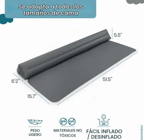 Vista 6 de BANBALOO - Protector de cama inflable para niños - Protección contra caídas infantiles, riel inflable de cama de viaje, para camas plegables