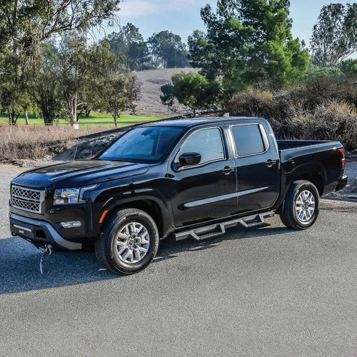 Vista 5 de Westin 2022 Nissan Frontier Crew Cab Pickup HDX Drop Nerf Step Bars - Negro texturizado (56-14215)