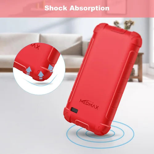Vista 3 de Funda de silicona para Omnipod 5, ligera, a prueba de golpes, antideslizante, funda protectora de gel suave con bisel elevado para dispositivos Rojo