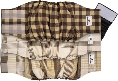 Vista 18 de Pet Parents - Bandas abdominales y extensores lavables prémium para perros machos - Pañales para perros machos - Paquete de 3 - Color: negro