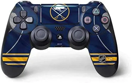 Vista 10 de Skinit Decal Gaming Skin Compatible with PS4 Pro/Slim Controller - Officially Licensed NHL Buffalo Sabres Distressed Design