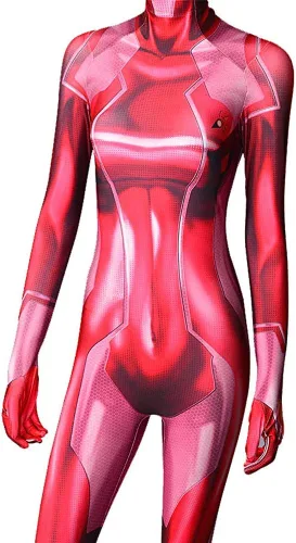 Vista 5 de Cosplay Life Disfraz de cosplay de Samus Zero Suit Disfraz de Metroid para cosplay, Halloween, sesiones de fotos Traje corporal de tela de licra