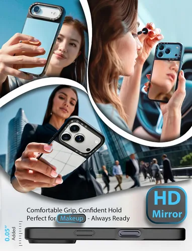 Vista 3 de VIROMO - Funda espejo irrompible para iPhone 11 con 2 protectores de pantalla, acrílico flexible no vidrio, a prueba de golpes, delgada, resistente