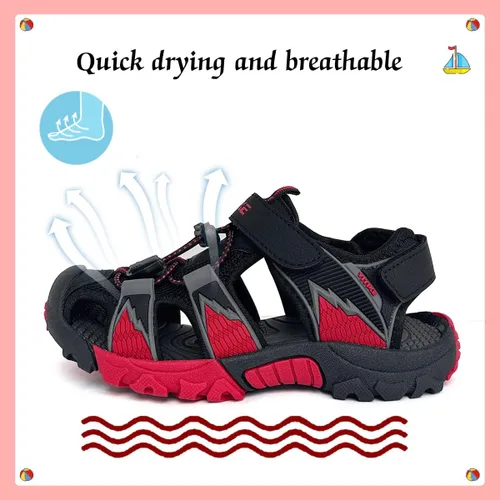 Vista 2 de VITUOFLY Sandalias para niños al aire libre senderismo deportes sandalias niñas piscina playa zapatos de verano zapatos de agua zapatillas
