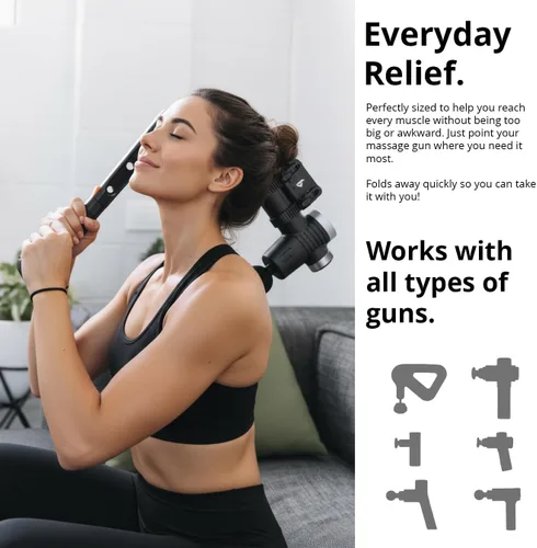 Vista 3 de Brazyn Soporte universal para pistola de masaje Talon 2.0 + bastón de masaje. Brazo de extensión con soporte para tu masajeador de percusión.