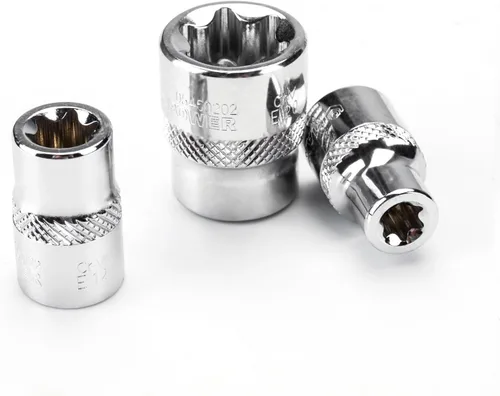 Vista 4 de MAXPOWER Juego de llaves E-Torx de 9 piezas de 3/8 pulgadas, E7 a E20, acero al cromo vanadio, reparación automotriz, incluye estante