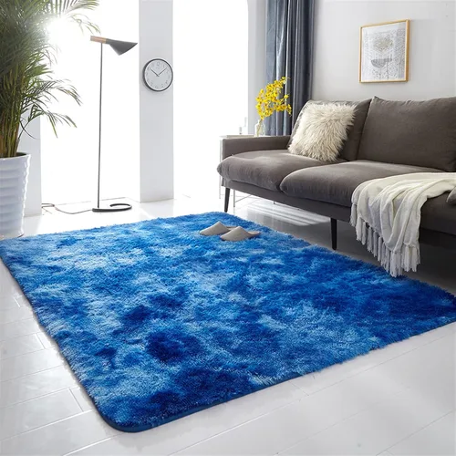 Vista 14 de Lifup - Alfombra mullida para sala de estar, dormitorio, color blanco y negro, 1 1.3 x 2.0 pies Non-Slip Washable High Pile Rectangle Carpet