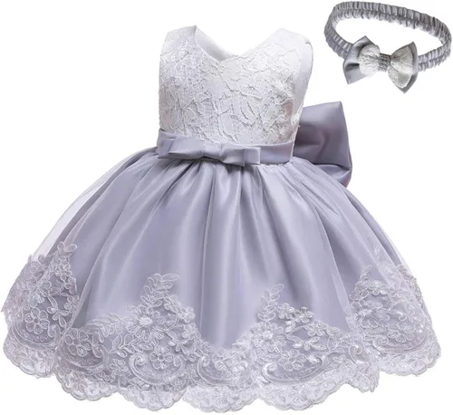 Vista 3 de Vestidos de encaje con tutú bordado para niñas pequeñas de 0 a 6 años
