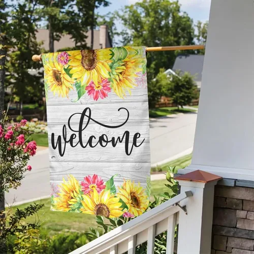 Vista 7 de Bandera de jardín personalizada, banderas de jardín personalizadas con nombre de foto, banderas de jardín personalizadas de impresión de doble cara