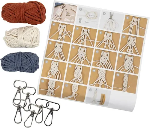 Vista 5 de Creativ Mini kit de manualidades de macramé, 1 unidad, color verde azulado