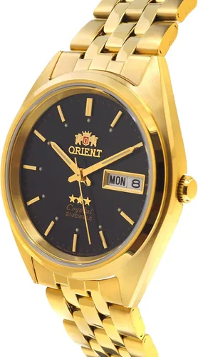 Vista 2 de Orient TriStar reloj clásico automático Sunray negro esfera oro AB0000FB