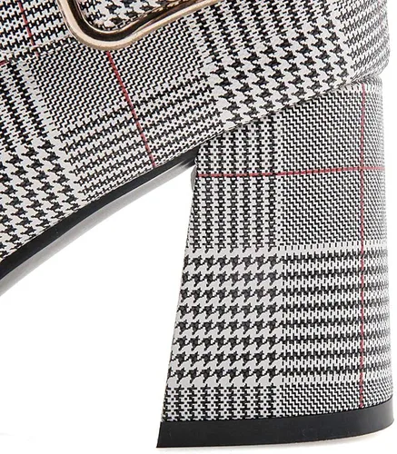 Vista 6 de Heelchic - Botines de tacón grueso con cremallera para mujer