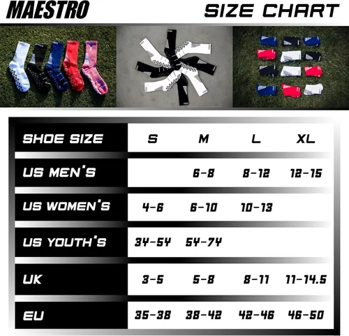 Vista 12 de Maestro - Calcetines de agarre de fútbol para hombres y mujeres con almohadillas antideslizantes, ideales para fútbol, baloncesto y deportes