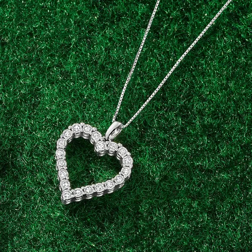 Vista 4 de Ross-Simons 0.30 ct. t.w. Diamond Heart Pendant Necklace