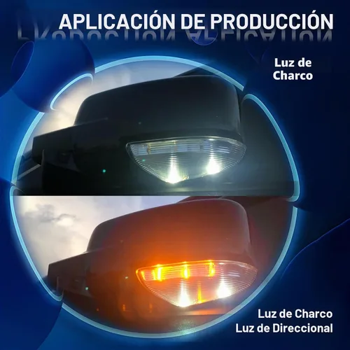 Vista 6 de Luz intermitente de espejo para charco, bombilla LED, luz indicadora lateral compatible con Dodge Ram 1500 2009-2018 Ram 2500 2010-2018 delantero