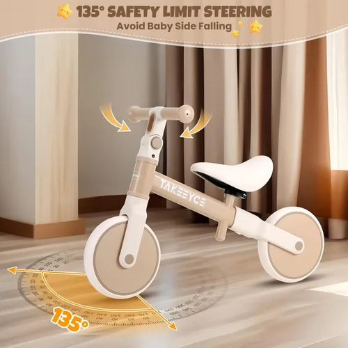 Vista 7 de Takeeyce Bicicleta de equilibrio para niños de 2 años, bicicleta de equilibrio para bebés con asiento ajustable y manubrio, bicicleta