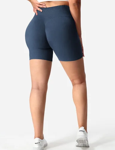 Vista 4 de YEOREO Women Seamless Scrunch Workout Shorts High Waisted Intensify Running Gym Yoga Workout