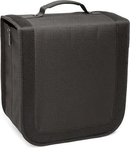 Vista 3 de Amazon Basics Carpeta de almacenamiento portátil de poliéster para CD/DVD, capacidad 400, color negro