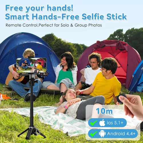 Vista 4 de CloudValley PocketFlex - Mini trípode con control de zoom, soporte de teléfono de bolsillo 3 en 1, para selfie, compatible con MagSafe, soporte