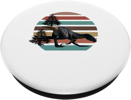 Vista 2 de Giganotosaurus Retro T rex prehistoric dinosaur Father's day PopSockets Swappable PopGrip