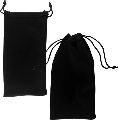 Vista 4 de Super Z Outlet Gafas de sol de microfibra negras y accesorios para teléfono celular, bolsa con cierre de cordón para limpieza, protección