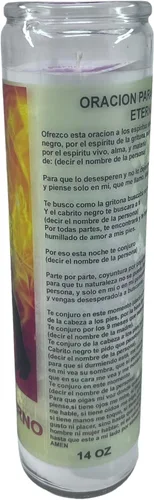 Vista 4 de Amarre eterno veladora de rezo sin fragancia 14 oz vaso grande una pieza vela de oración de una pieza 14 oz de alto vidrio oración al reverso