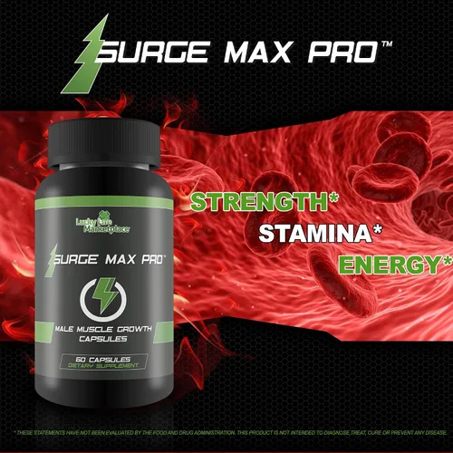 Vista 5 de Surge Max Pro - Fórmula de crecimiento muscular - Mejora la potencia, la fuerza, la resistencia y la energía - Bomba muscular explosiva - Grandes