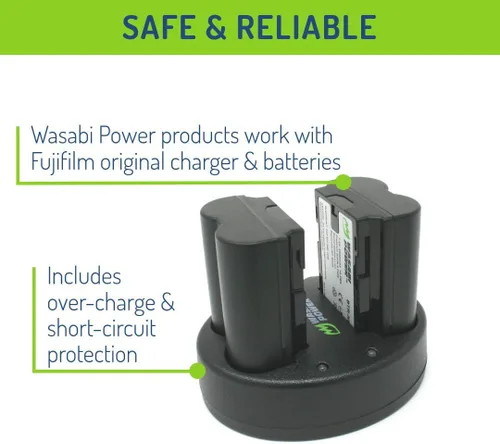 Vista 4 de Wasabi Power Batería (paquete de 2) y cargador dual para Fujifilm NP-W235 y compatible con Fujifilm X-H2S, GFX 50S II, GFX 100S, Fujifilm X-T4