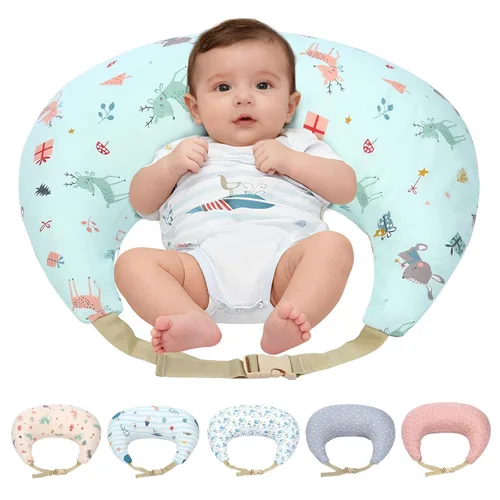 Vista 7 de Almohada de lactancia, almohadas de lactancia materna con funda extraíble de tamaño estándar, almohada de lactancia con relleno transpirable