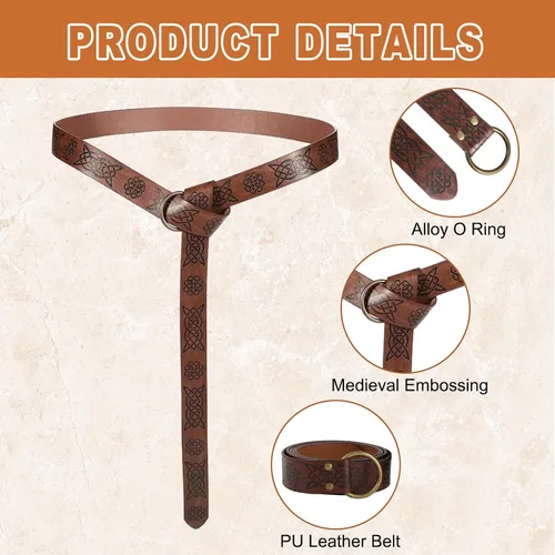 Vista 4 de Cinturón vikingo medieval, bolsa de cuero para cinturón de corcho, botella de poción de corcho, bolsa medieval, cinturón renacentista, accesorios