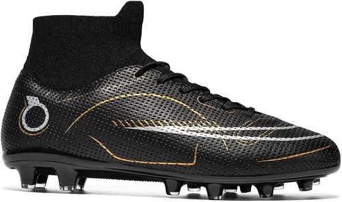 Vista 6 de JIEBUNIAO Zapatos deportivos de fútbol para hombre, botas altas con picos para exterioresinteriores, para niños y niñas, tenis de entrenamiento