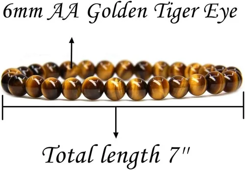 Vista 2 de Pulsera elástica hecha a mano con gemas semipreciosas de 1564de pulgada con cuentas redondas de 7pulgadas, unisex