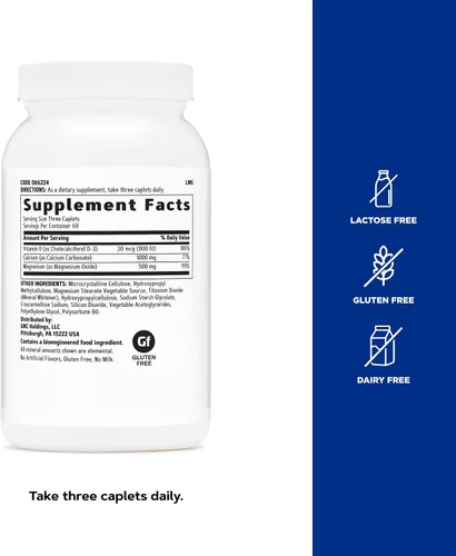 Vista 5 de GNC Calcio Plus Magnesio y Vitamina D-3 1000 mg, Huesos Fuertes, 180