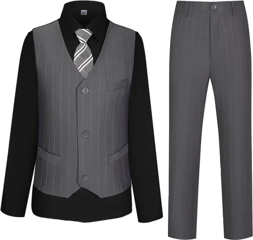 Vista 60 de Conjunto de chaleco para niños, trajes formales, trajes de boda, ropa de vestir